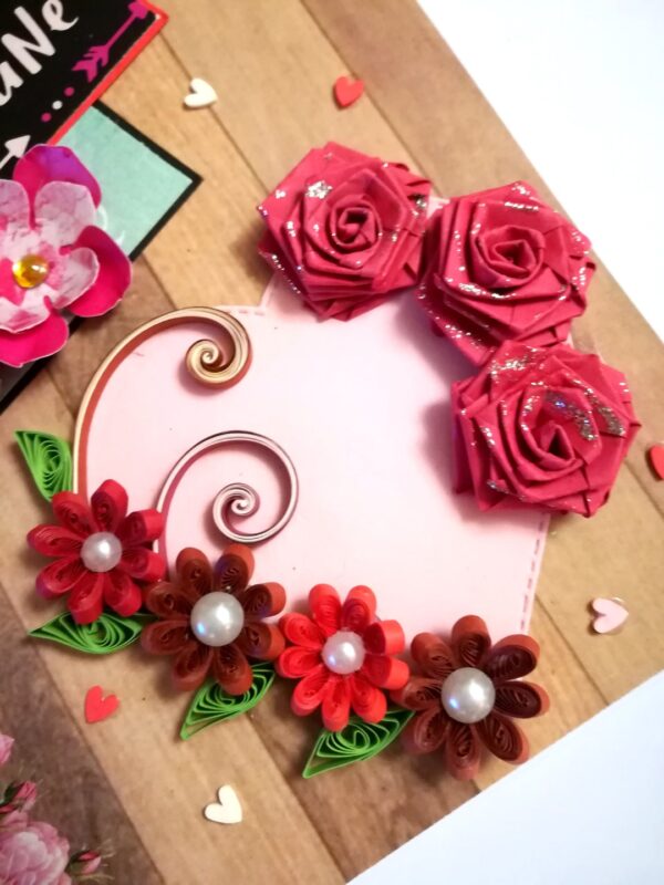 My Valentine Special Tag with quilled flowers Card -V3 image