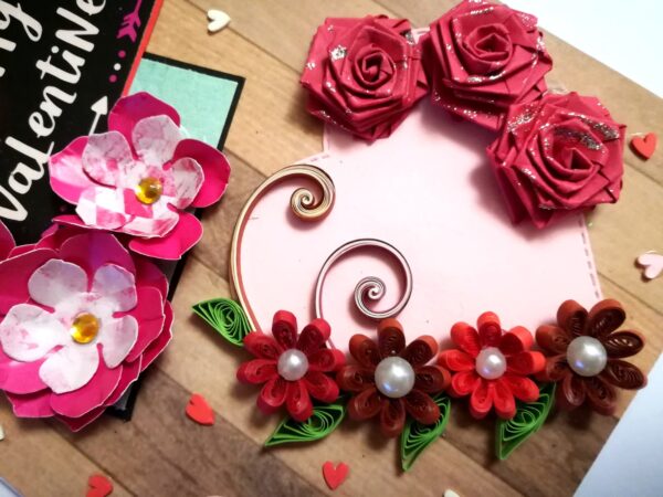 My Valentine Special Tag with quilled flowers Card -V3 image