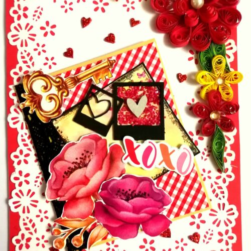 Valentine handmade Card With Beautiful picture tag image