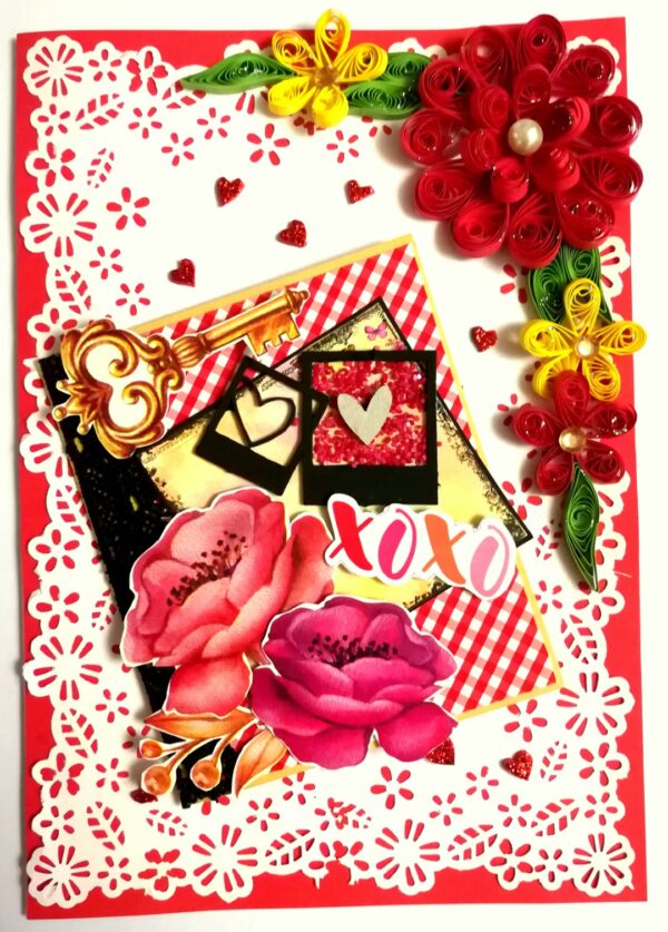 Valentine handmade Card With Beautiful picture tag image