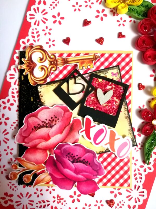 Valentine handmade Card With Beautiful picture tag image