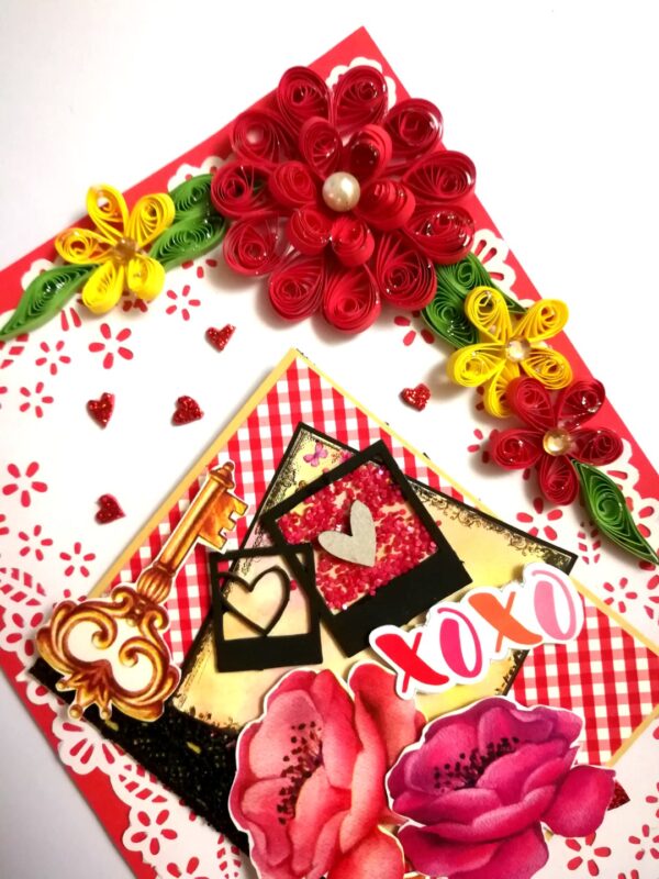 Valentine handmade Card With Beautiful picture tag image
