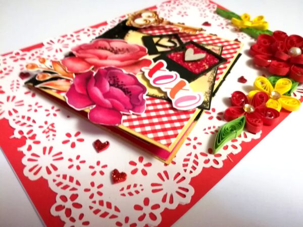Valentine handmade Card With Beautiful picture tag image