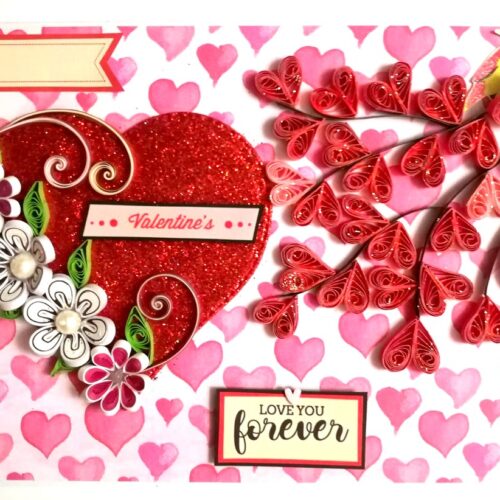 Too Much Love Valentine Quilled Greeting Card image