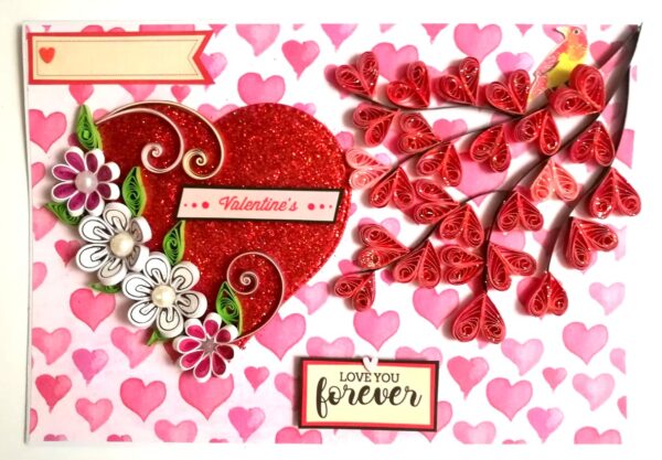 Too Much Love Valentine Quilled Greeting Card image