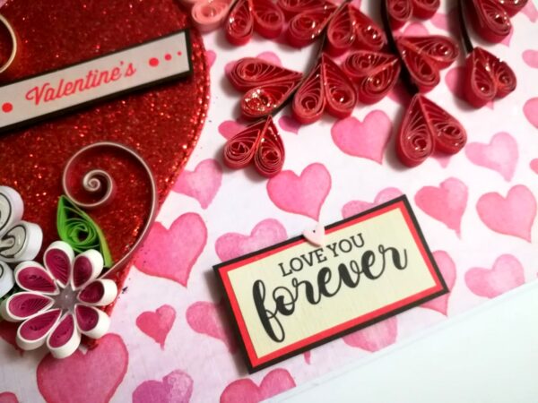 Too Much Love Valentine Quilled Greeting Card image