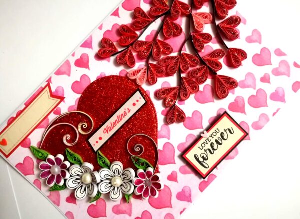 Too Much Love Valentine Quilled Greeting Card image