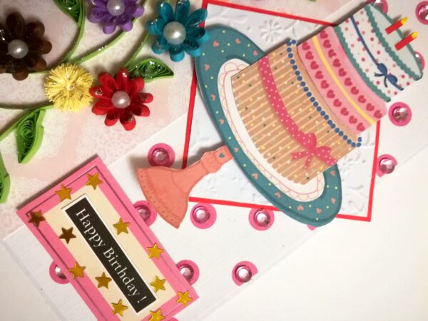 Sparkling Quilled Flowers Birthday Card image