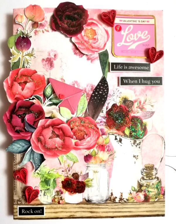 Sparkling Valentine Mini Scrapbook Greeting Card -D3 image