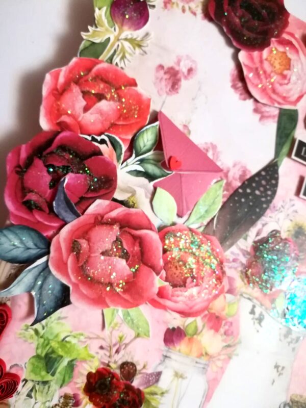 Sparkling Valentine Mini Scrapbook Greeting Card -D3 image