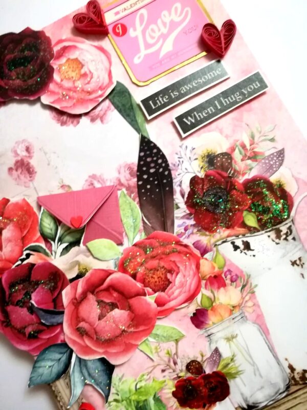 Sparkling Valentine Mini Scrapbook Greeting Card -D3 image