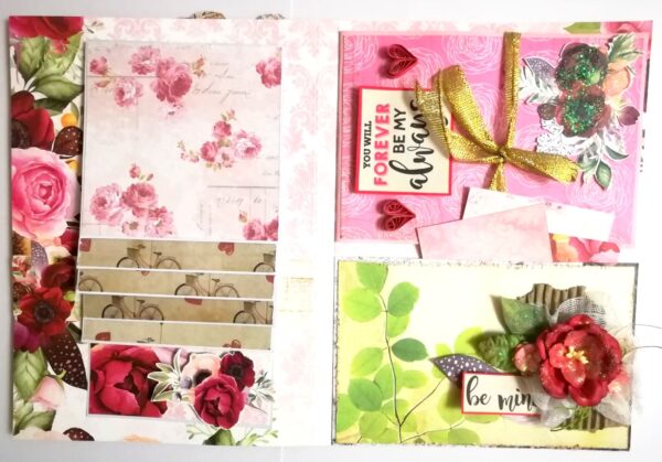 Sparkling Valentine Mini Scrapbook Greeting Card -D3 image