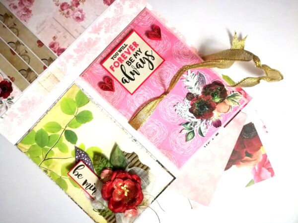 Sparkling Valentine Mini Scrapbook Greeting Card -D3 image