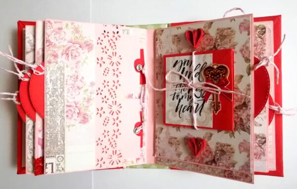 Valentine Mini Scrapbook Album Handmade - D2 image