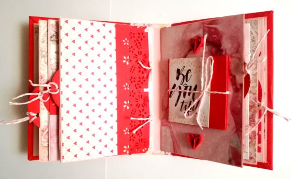 Valentine Mini Scrapbook Album Handmade - D3 image