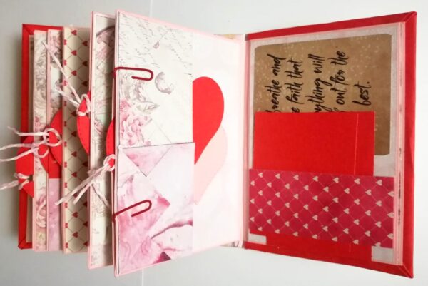 Valentine Mini Scrapbook Album Handmade - D3 image