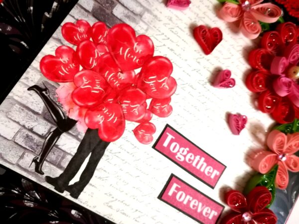 Love and Anniversary Envelope fold Mini scrapbook card - D1 image