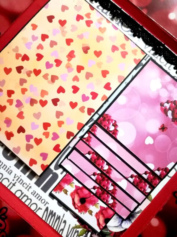 Love and Anniversary Envelope fold Mini scrapbook card - D1 image