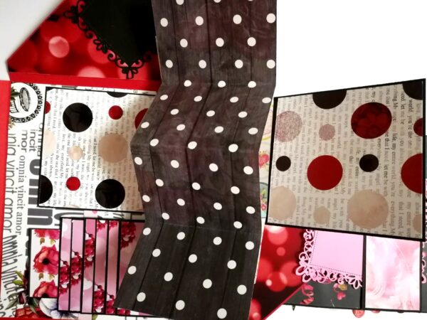 Love and Anniversary Envelope fold Mini scrapbook card - D1 image