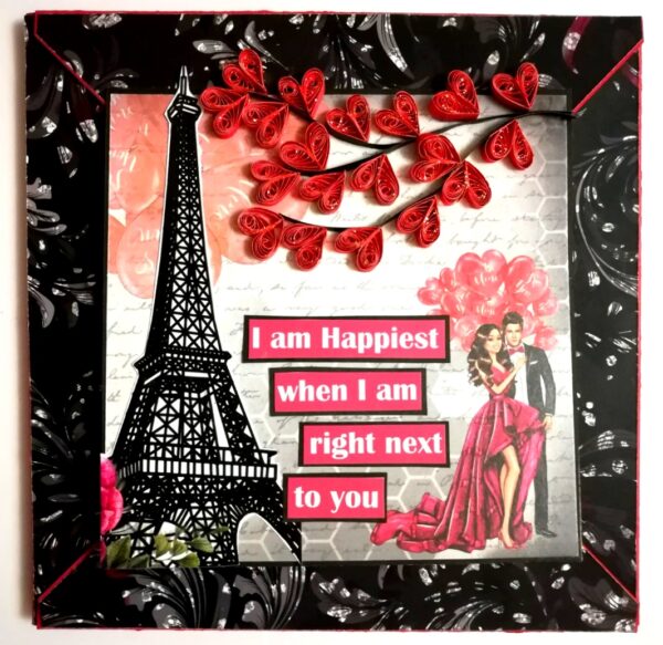 Love and Anniversary Envelope fold Mini scrapbook card - D2 image