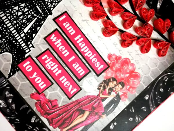 Love and Anniversary Envelope fold Mini scrapbook card - D2 image