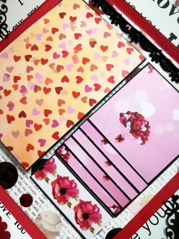 Love and Anniversary Envelope fold Mini scrapbook card - D2 image