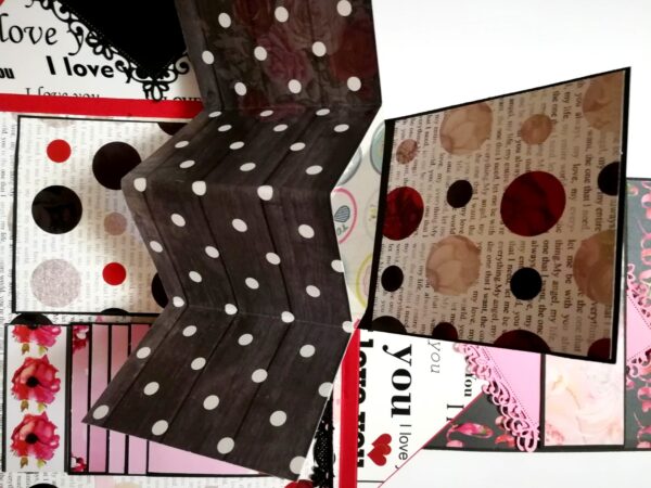 Love and Anniversary Envelope fold Mini scrapbook card - D2 image