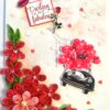 Red Quilled Flowers Valentine Greeting Card -D1 image