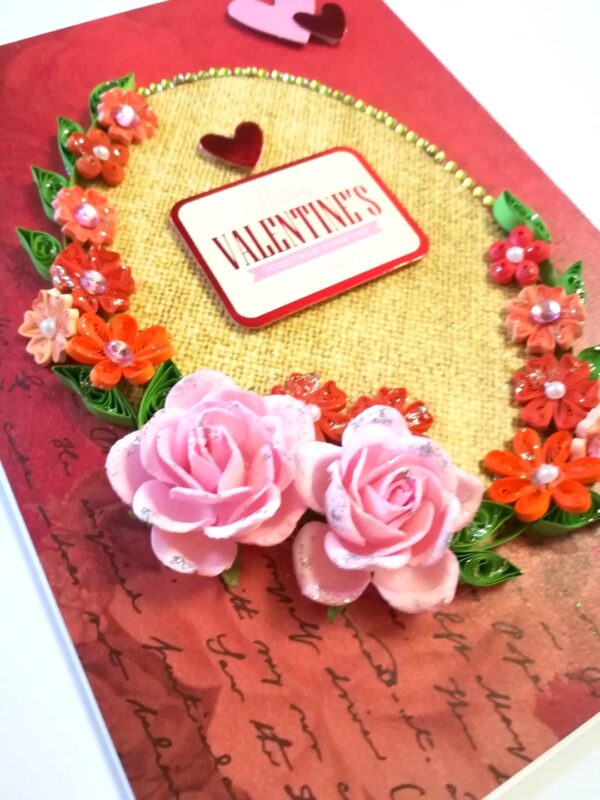Quilled Flowers Valentines day Greeting Card image