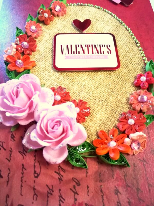 Quilled Flowers Valentines day Greeting Card image
