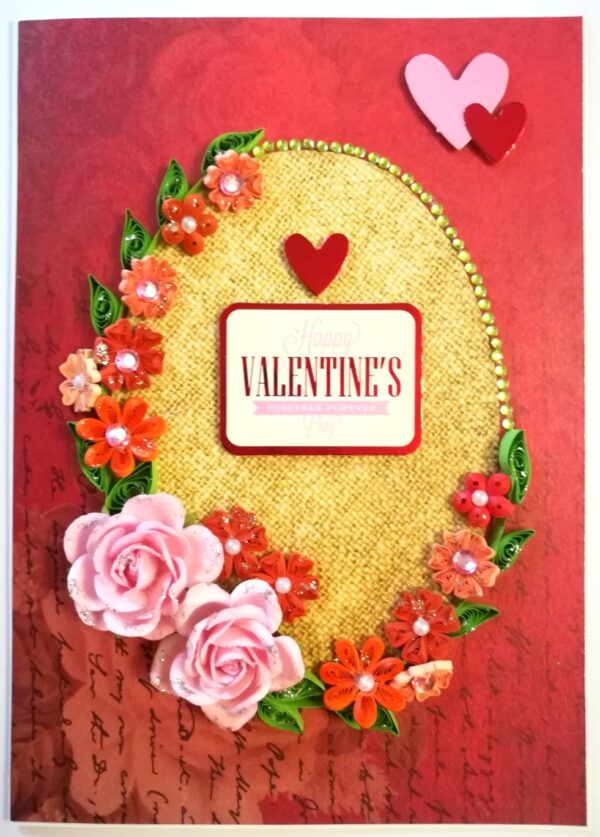 Quilled Flowers Valentines day Greeting Card image