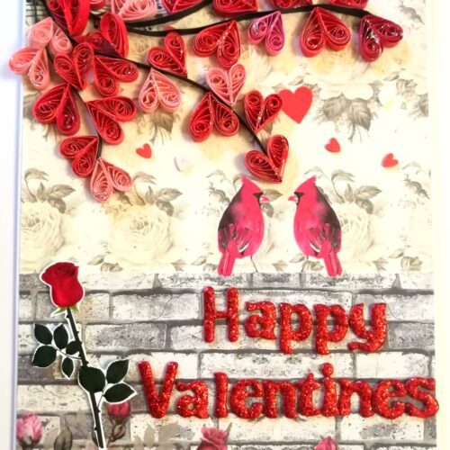 Quilled Hearts Happy Vallentine card -D1 image