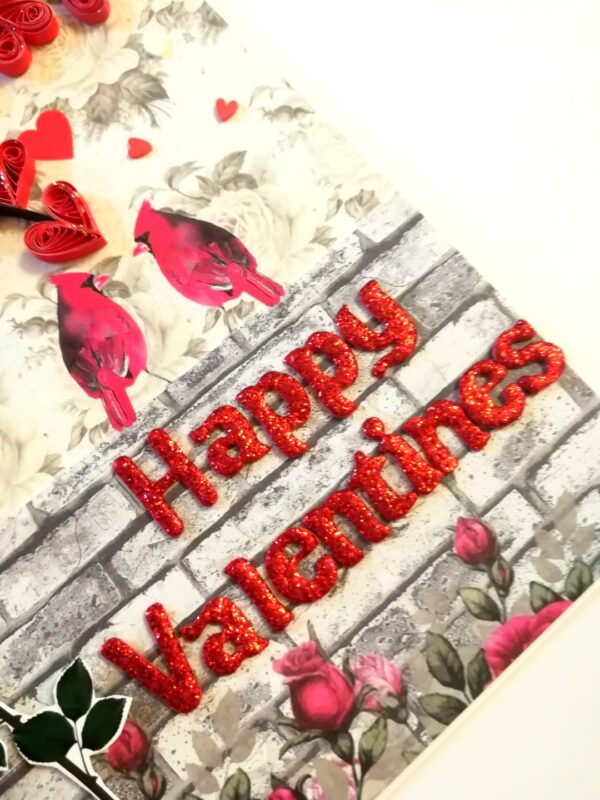 Quilled Hearts Happy Vallentine card -D1 image