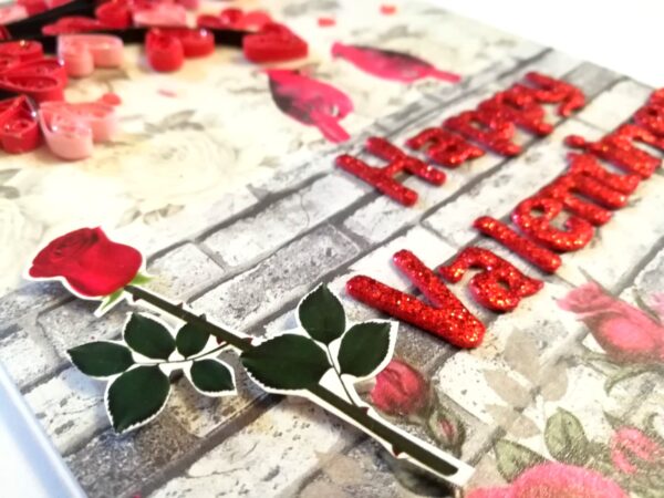 Quilled Hearts Happy Vallentine card -D1 image