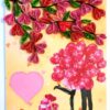 Quilled Hearts Tree With Love Couple Greeting Card - D1 image