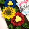 Sparkling Quilled Flowers Birthday Greeting Card -D6 image
