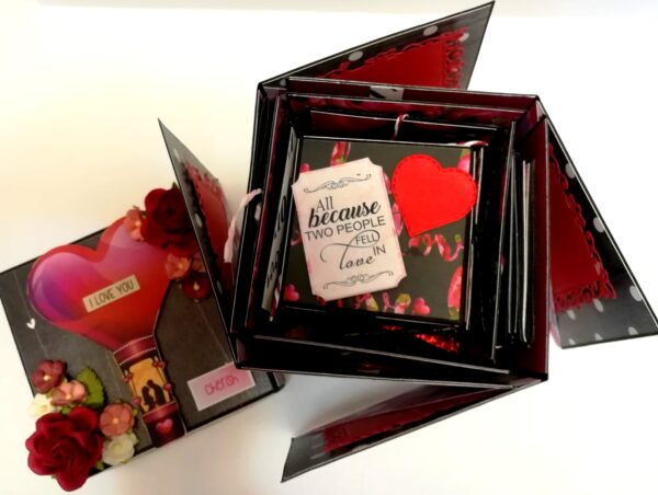 Love and Anniversary Theme Explosion Box - D3 image Love and Anniversary Theme Explosion Box - D3 image