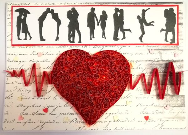 Quilled Heart Beat Love Greeting Card -D1 image