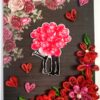 Quilled Red Flowers Corner Couple Card -D4 image