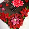 Quilled Red Flowers Corner Couple Card -D4 image