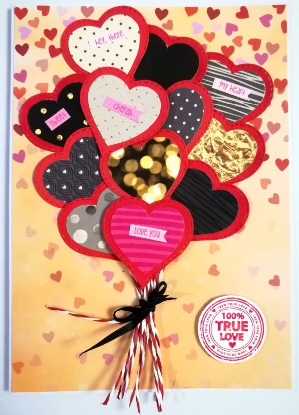 Hearty Balloons Love Greeting card image