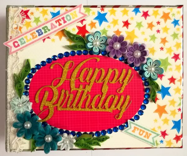 Happy Birthday Handmade Sparkling Scrapbook -D1 image
