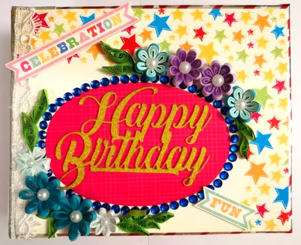 Happy Birthday Handmade Sparkling Scrapbook -D1 image