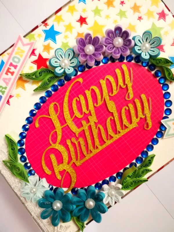 Happy Birthday Handmade Sparkling Scrapbook -D1 image