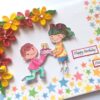 Quilled Corner Flowers Birthday Greeting card - BIR1 image