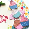 Quilled Corner Flowers Birthday Greeting card - BIR2 image