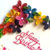 Quilled Corner Flowers Birthday Greeting card - BIR2 image