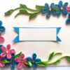 Blue and Pink Quilled Flowers Greeting Card -D1 image