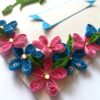 Blue and Pink Quilled Flowers Greeting Card -D1 image