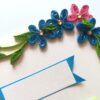 Blue and Pink Quilled Flowers Greeting Card -D1 image